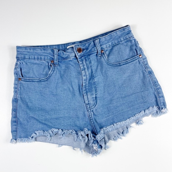 Forever 21 Pants - Forever 21 Mid Rise Distressed Light Wash Denim Shorts